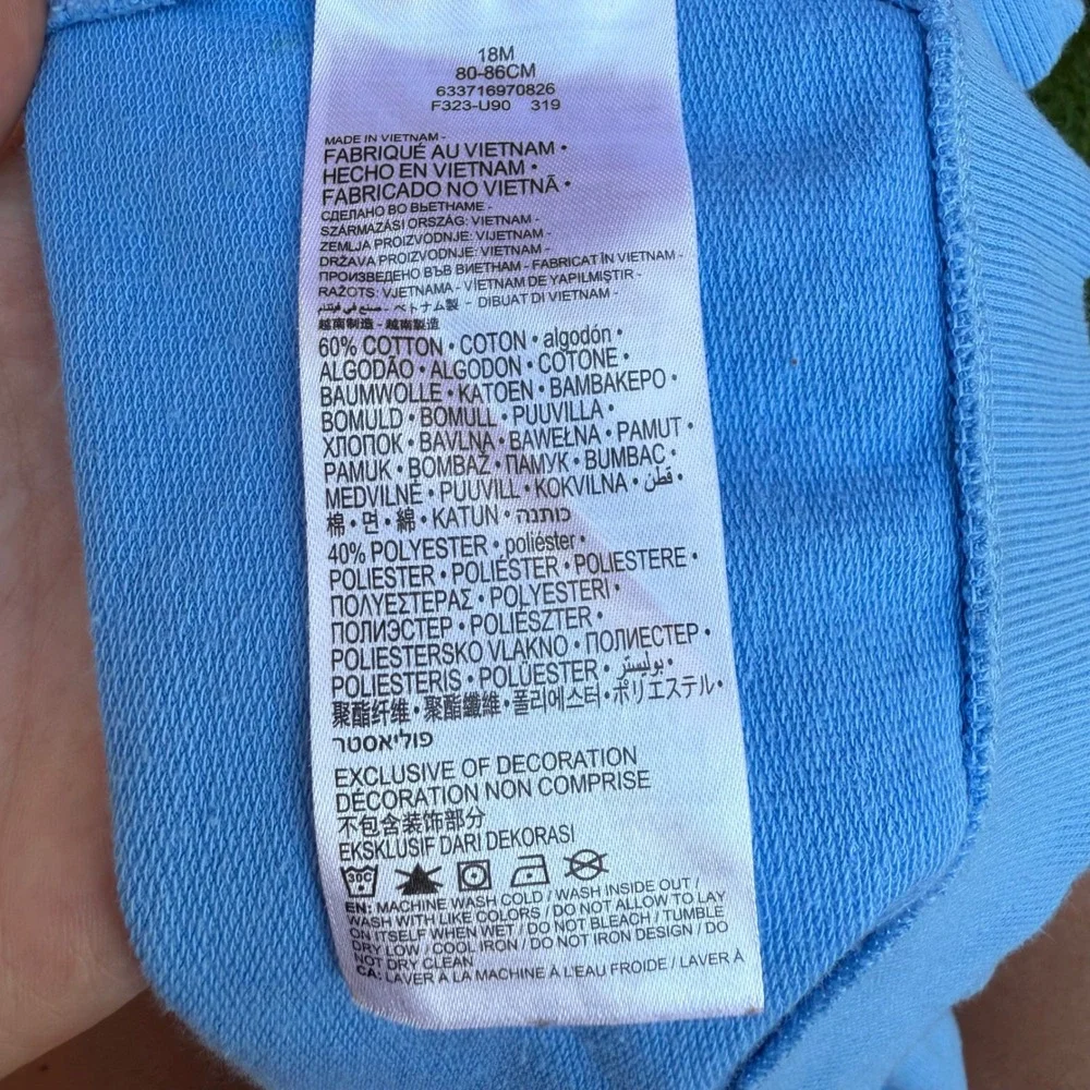 Vtg Nike Zip‎ Up Hoodie Infant Size 18M Baby Blue Spellout Sportwear Streetwear